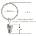 thumbnail image 2 of Anillos para cortinas WeekSight, paquete de 100 unidades, plata mate con clips, 2 of 8