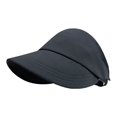 thumbnail image 4 of Sun Protective Outdoor Ladies Hat With Thin Brim Beach Sunshade Visor for Face Loop Hair Tie Hole Adjustable Summer Travel Cap, 4 of 5