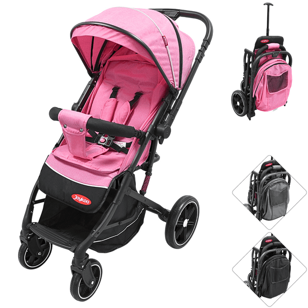 Carriola para Bebé Manubrio Reversible Plegable Ruedas con Freno Apto desde 0 meses Soporta hasta 18 kg - Rosa