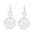 thumbnail image 2 of Qarigey 1 par de pendientes para mujer, gancho de aleación, aro hueco, flor, círculo, gota para la oreja, joyería de boda, decoración de Type7 NO7, 2 of 5
