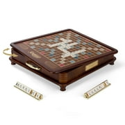 WS Game Company Scrabble Luxury Edition with Rotating Wooden Board Game