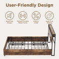 thumbnail image 6 of Bed Frame with 4 Storage Drawers & Headboard Metal Platform Bed with LED Lights USB Ports & Outlets Non-Slip Strong No Box Spring Needed, 6 of 8