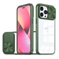 thumbnail image 1 of Funda de teléfono con protección deslizante para cámara, carcasa a prueba de golpes para iPhone 14, 13, 12, 11 Pro Max Plus, Color mixto, transparente, con ventana de empuje, 1 of 4