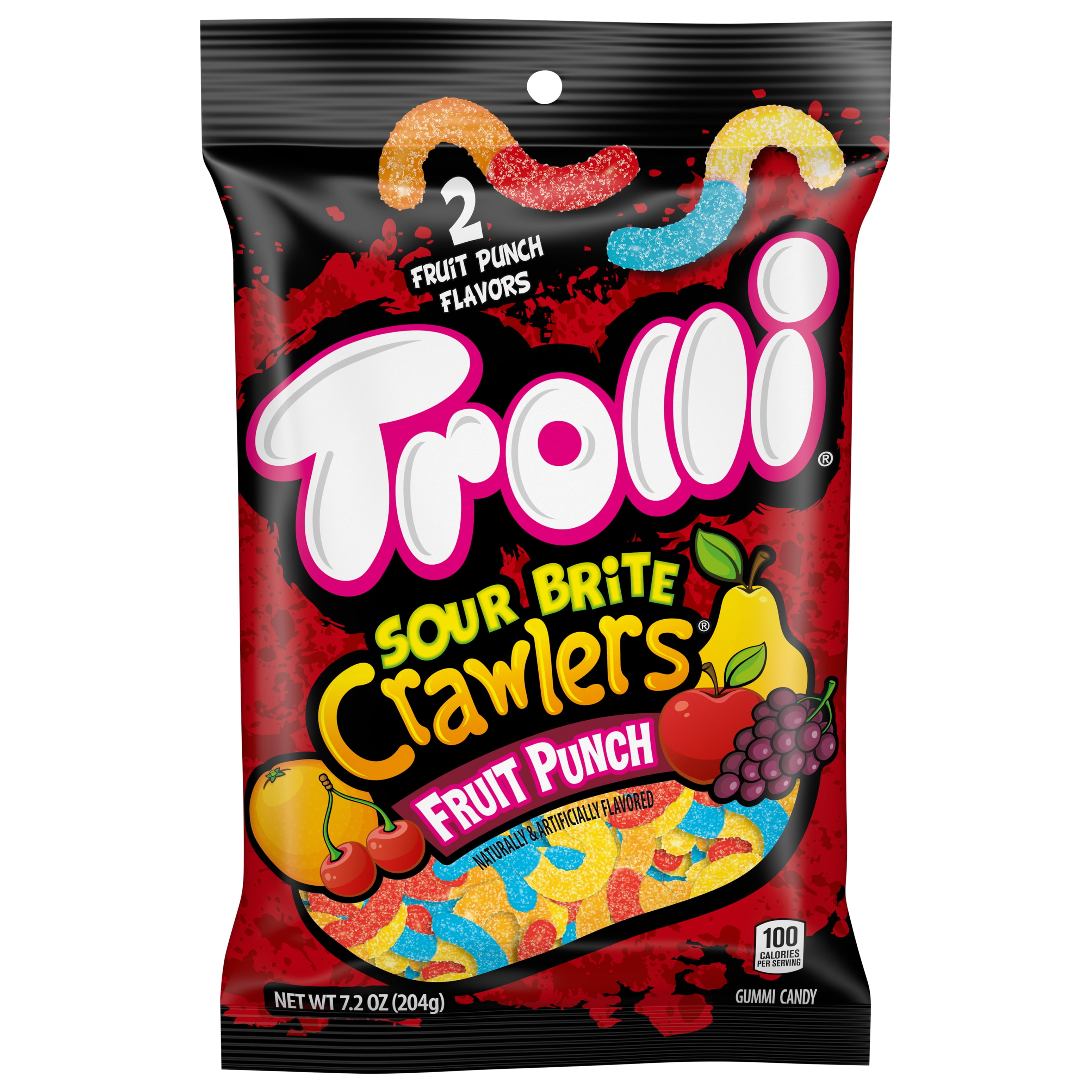 Trolli Fruit Punch Sour Brite Crawlers Candy, 7.2 oz