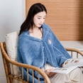thumbnail image 4 of Warm Coral Fleece Blanket Shawl Wrap for Home Use Watching TV Office Napping, 4 of 17