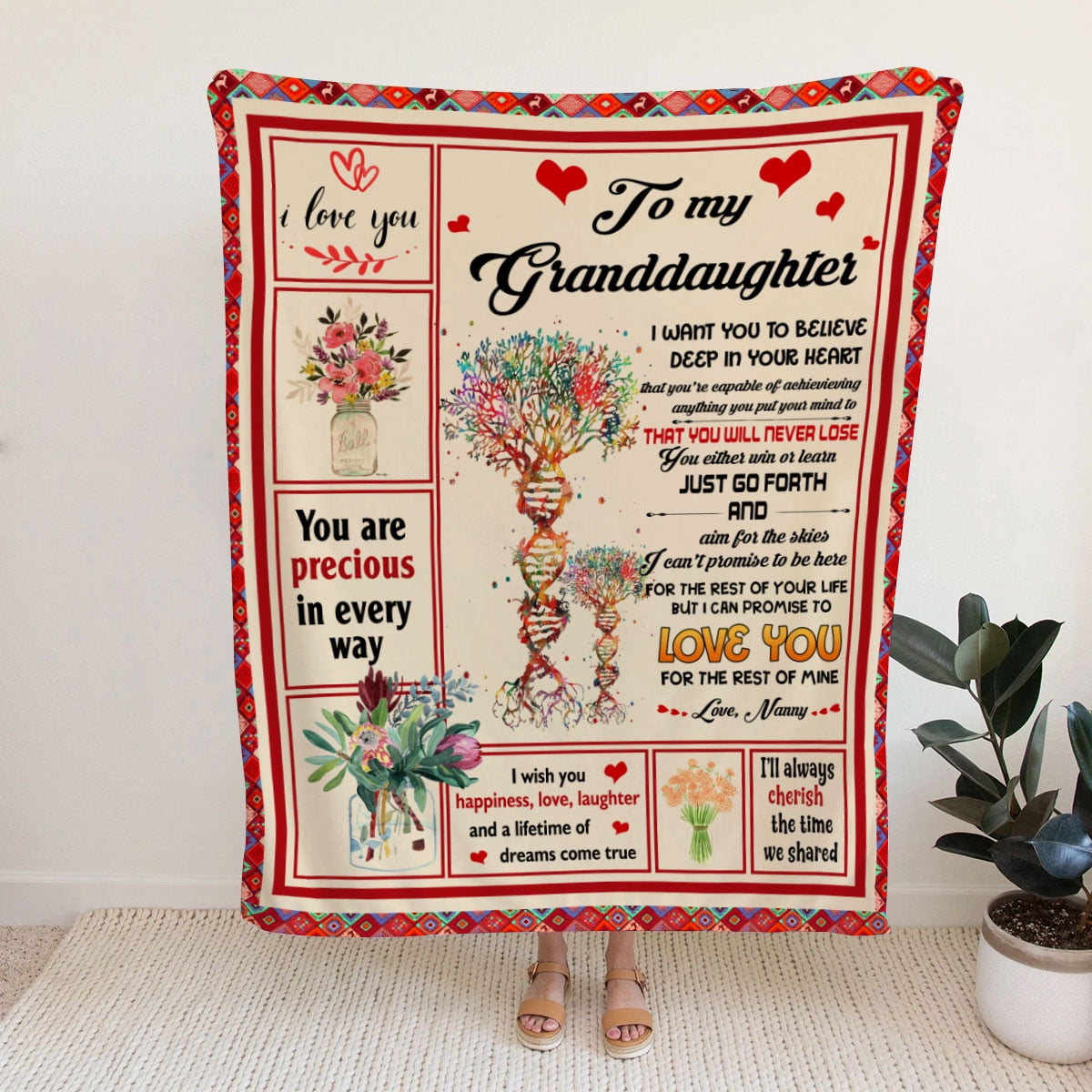 LLC To My Granddaughter Blanket Gift From Nanny, Fleece