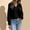 Black, variant on Plain Shirts for Women V Neck Ice Silk Wrinkled Lace Patchwork Long Sleeve Top, Solid Elegant Silky Blouse, Soft Smooth Shirt with Lace Accent Detail Tops Women