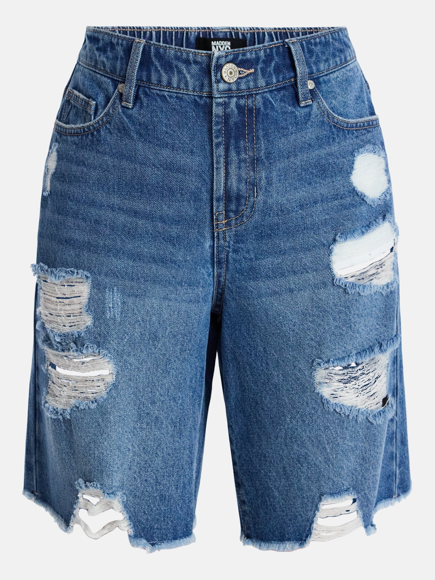 Madden NYC Women’s Distressed Cotton Jorts, Sizes XXS-XXL