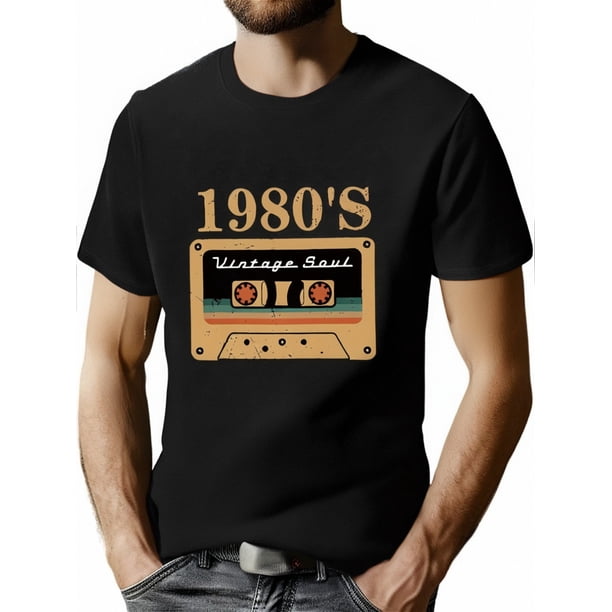 Camiseta de manga corta con cuello redondo y estampado de letras y cintas para hombre, verano 2025