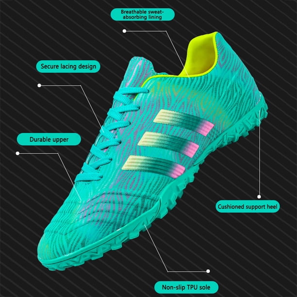Zapatos De Entrenamiento De Fútbol Zapatos de fútbol para adultos, zapatos de fútbol unisex de malla, accesorios para exteriores (38 verde) Tmvgtek Para Estrenar