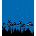 thumbnail image 3 of Night Queen Size Duvet Cover Set, Artistic Graphic Crowd of Stylized Black Cats and Starry Sky on the Backdrop, Decorative 3 Piece Bedding Set with 2 Pillow Shams, Blue Black White, by Ambesonne, 3 of 3