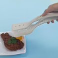 thumbnail image 4 of Pinza para espátula de silicona Pinza para alimentos Espátula para freír 2 en 1 Pinza para filetes de pescado Pinza para pan Pinza para barbacoa al aire libre, Blanco roto, 4 of 7