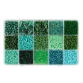 thumbnail image 3 of Juego de cuentas de vidrio vibrantes para hacer joyas DIY Verde oscuro, 3 of 9