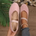 thumbnail image 2 of Women's Flat Shoes Fashion Mary Jane Loafers Walking Casual Versatile Low Heels Round-Toe Shoes Solid Color Soft-Soled Round Toe Dress Office Shoes, 2 of 10