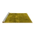thumbnail image 2 of Ahgly Company Machine Washable Indoor Square Oriental Yellow Industrial Area Rugs, 7' Square, 2 of 4