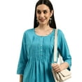 thumbnail image 4 of eloria Women's Fashion Round Neck Neck Design Indian Stylish Solid Kurti Dress, 4 of 5