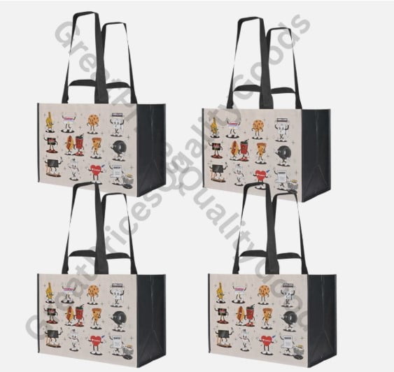 KeepCool Reusable Character Tote Bag, 4 Count