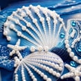 thumbnail image 6 of DIY Ocean Wave Pearl Diamond Painting Art Kit with Frame, Beach Pearl Beads Art Craft for Adults Beginner, Gemstone Diamond Dots Beads for Home Wall Decor, 6 of 8