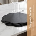 thumbnail image 5 of Unique Bargains Set of 6 Faux Leather Placemats for Kitchen Table Decor Black 15"x15", 5 of 7