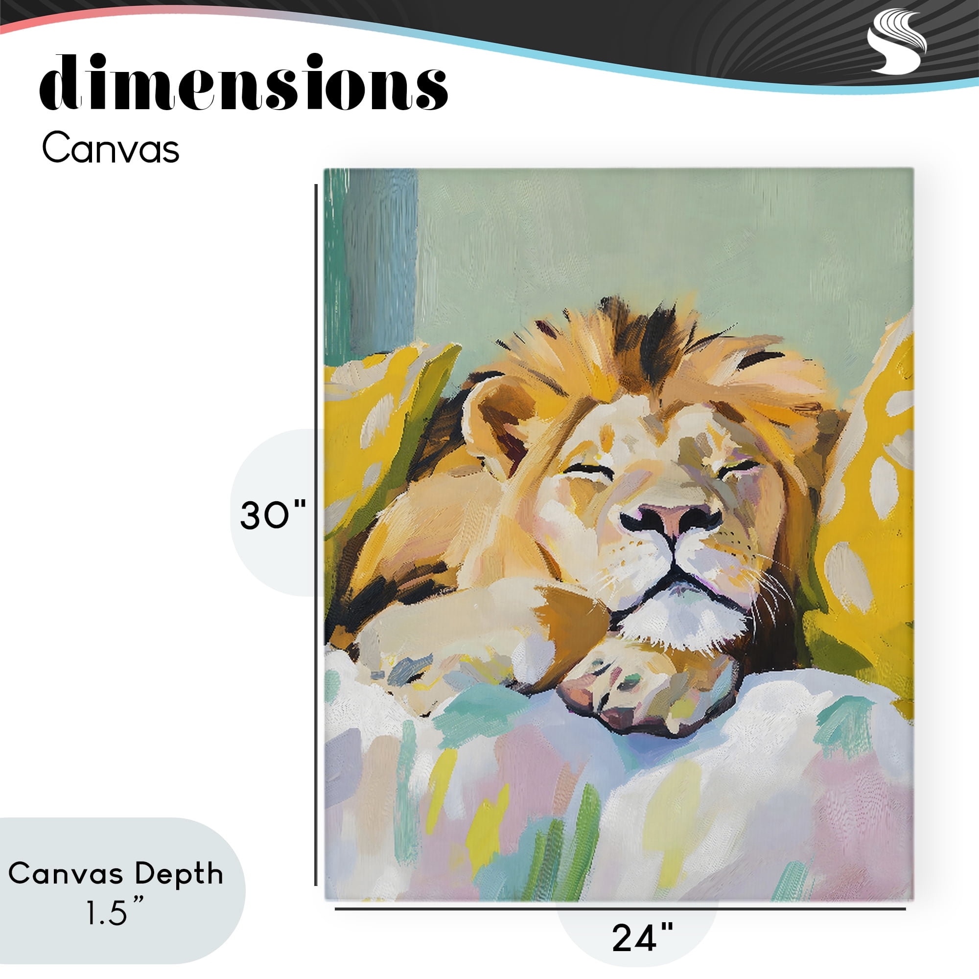 Stupell Industries Sleeping Lion on Pastel Pillows Canvas Wall Art, design by The Prints Vibe