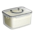 thumbnail image 2 of Large Food Storage Container with Draining Basket | 2500ml 87.99oz Capacity | Airtight Leakproof Plastic Fresh-Keeping Box | Refrigerator Organizer for Fruit, Vegetables, Snacks, Meal Prep, Colander, 2 of 9
