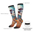 thumbnail image 5 of Picia Women Crew Soft Moisture-wicking Socks Artistic Orange Carnation Skull Pattern Design Cotton Socks, One Size fit All, 5 of 9