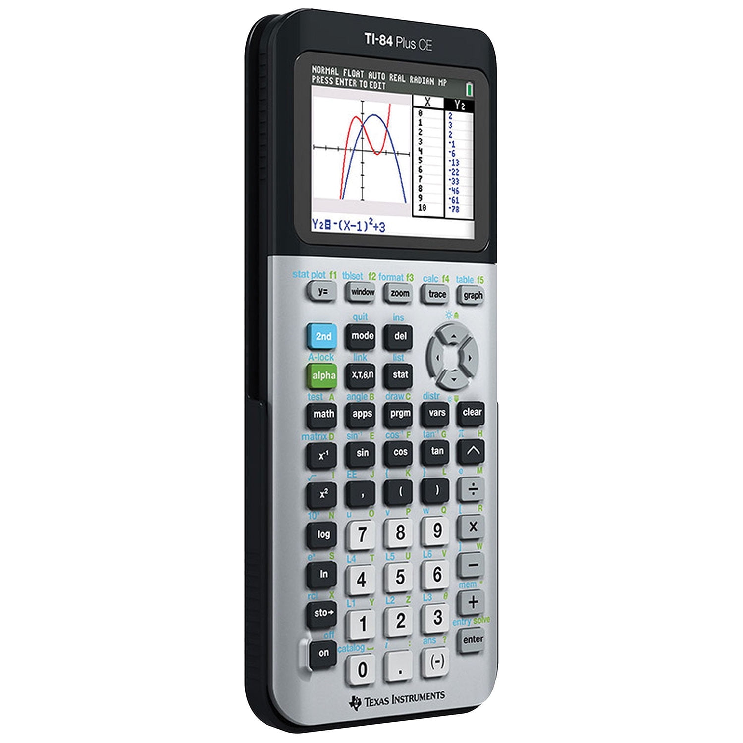 Texas Instruments Graphing Calculator TI-84 Plus C Silver Edition Black/Gray 