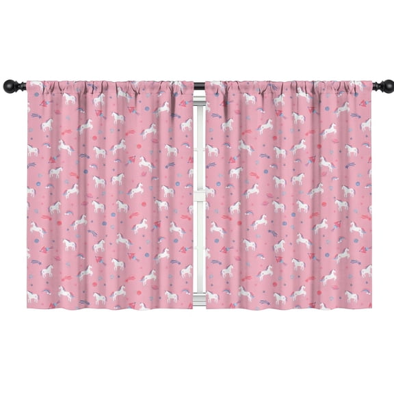 Blackout Kids Curtains,Pink Cartoon Unicorn Pattern Childrens Insulated Curtains Set Of 2,Bedroom Essentials,Toddler Room Decor 42"x54"