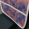 thumbnail image 3 of Vintage Hawaiian Microwave Oven Cover, Grunge Look Pastel Toned Leaves and Branches Botanical Art, Water Resistant Organizer with Pockets for Kitchen, 36" x 12", Salmon Coral Violet Blue, by Ambesonne, 3 of 4