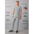 thumbnail image 3 of Adar Addition Go-Basic Scrub Set For Men - Classic V-Neck Scrub Top & Cargo Scrub Pants - A9300 - Silver Gray - L, 3 of 7