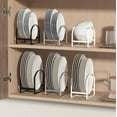 thumbnail image 5 of SUNFICON 4 Pack Plate Holder Organizer Large Dish Storage Rack Upright Dish Drying Racks Metal Plate Dish Racks Stand for Cupboard and Countertop-Non-Slip & Rustproof Black,2 Large and 2 Small, 5 of 9