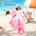 thumbnail image 4 of Inflatable Flamingo Costume for Adults and with Pink Hat, Blow Up Ride on Flamingo Costume for Halloween Christmas Party, Funny Costume for Men & Women (4.9-6.2 ft), 4 of 9