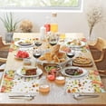 thumbnail image 2 of Maple Leaves Placemats Autumn Thanksgiving Pumpkin Falling Leaves Heat Resistant Dining Table Place Mats Stain Resistant, 12 X 18 Inches, Set of 4 White, 2 of 3