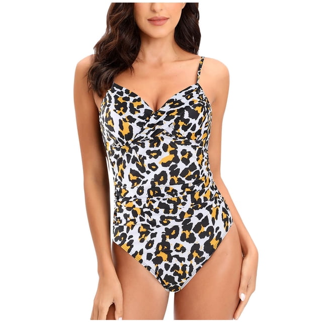 Traje de baño de una pieza para mujer, cómodo, liso, con almohadilla en el pecho, sin aros, Bikini con escote en V profundo OAVQHLG3B Store lin121212