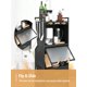 thumbnail image 2 of Carbon Steel Storage Bins With Lids,5-Tier Kitchen Organizer Shelf with Tempered Glass Dustproof Cabinet Door and Brakeable Casters,Kitchen Organizer, 2 of 5