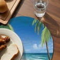 thumbnail image 3 of Ocean Beach Round Placemats Set of 4 for Dinning Tables,Heat-proof Braided Table Mats 15 Inch,Blue Coastal Palm Tree Nautical Sailboat Washable Place Mat for Kitchen Restaurant Party Table Decor, 3 of 9