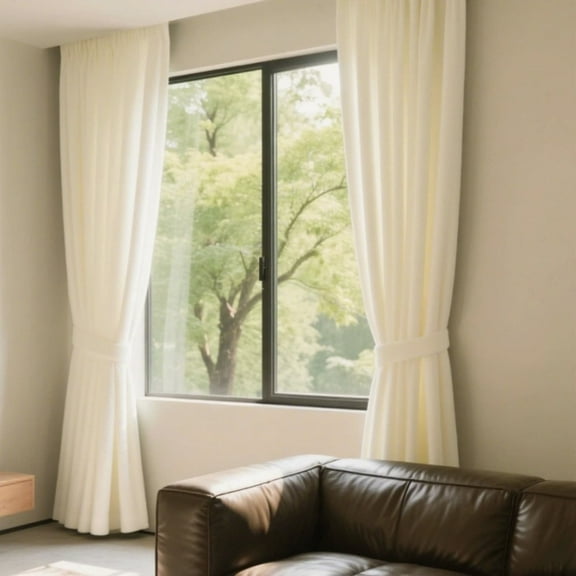 SMILETIME Back Tab Curtains, 2-Panel Set Rod Pocket & Pinch Pleat Design Light-Filtering & Thermal Insulation Ideal for Living Room, Bedroom & Office Windows