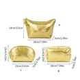 thumbnail image 3 of Handheld Gold Makeup Bag Handy PU Leather Makeup Pouch Cosmetic Travel Versatile Storage Bag for Daily Use, 3 of 9