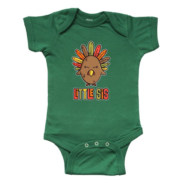 Inktastic Inktastic Cute Tg Turkey Little Sis Infant Short Sleeve Bodysuit Female Walmart Com Walmart Com