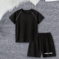 thumbnail image 2 of Ruyang Boys 2 Piece Athletic Set Short Sleeve Tee and Elastic Waist Shorts Breathable Outfits for Teen Kids Boys Summer Clothes, 2 of 9