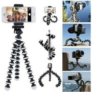 Qishi Portable Phone Tripod Stand with Wireless Remote - Flexible Compatible with iPhone, Samsung, Android & GoPro-Black