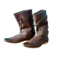 thumbnail image 3 of Medieval Leather Boots Pirates Loafer Boot Renaissance Festival Shoe Fest Paladin Fantasy Costume Mens Shoes Size 10, 3 of 5