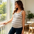thumbnail image 3 of qolati Maternity Nursing Tank Tops with Built in Bra Women Sleeveless Casual Pregnancy Tee Ribbed Knit Crew Neck Workout Shirt Vest Black XL, 3 of 5