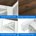 thumbnail image 3 of Dextrus Farmhouse Coffee Table with Open Storage Shelf, 2-Tier Thicken Wood Accent Cocktail Center Ends Table for Living Room Home Office, Brown and White, 3 of 6