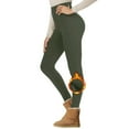 thumbnail image 2 of UFOUND Women Lambswool Lined Leggings High Waist Winter Yoga Pants Soft Warm Tummy Control Stretch Fit Tights, 2 of 3