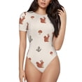 thumbnail image 2 of Fotbe Cute Squirrel Women's Crew Neck Short Sleeves Bodysuit Tops Round Neck Slim Sleeveless Soft Comfortable Basic-X-Large, 2 of 7
