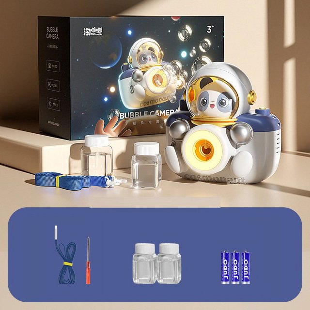 Bubble Machine Automatic Bubble Blower Portable Bubble Maker For Kids 2 Speed Levels Outdoor Indoor Plug in or Batteries Bubble Toys High Output White