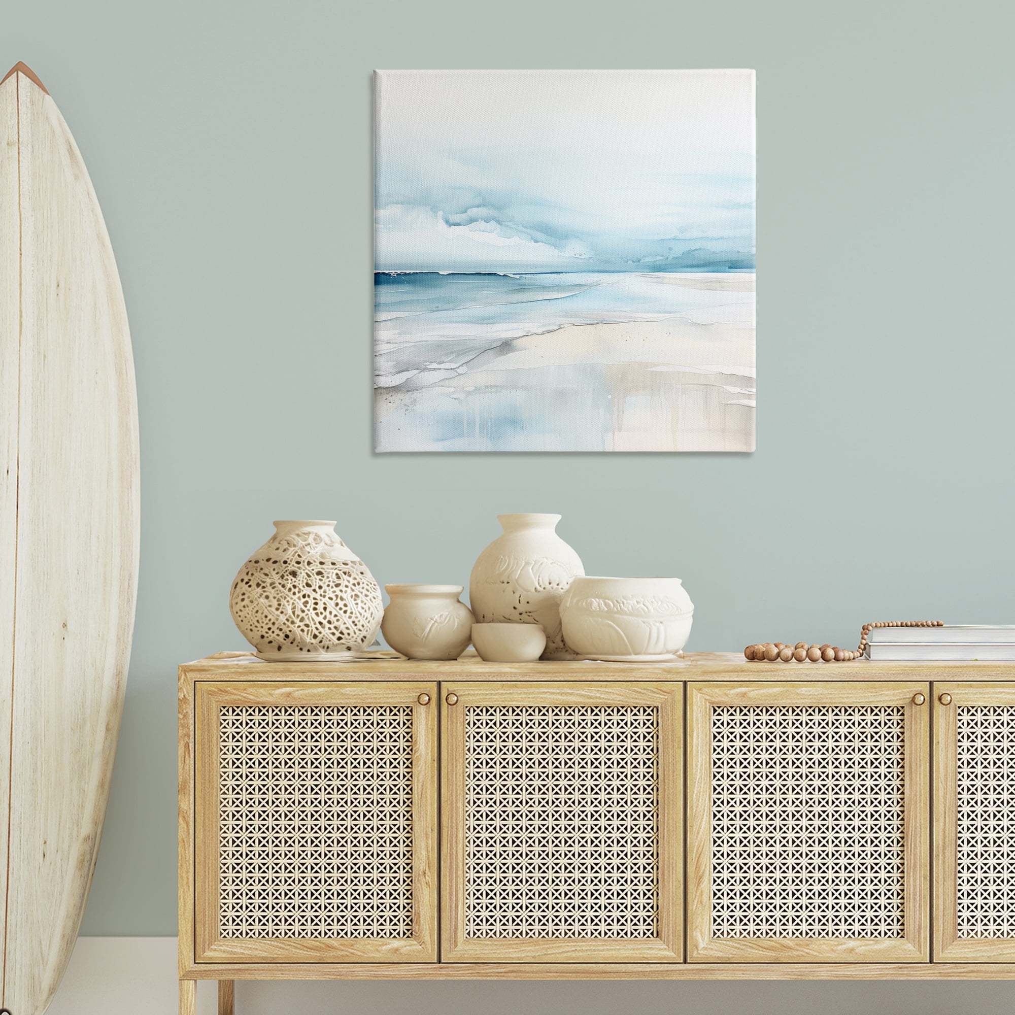 Stupell Industries Abstract Modern Shoreline Abstract Painting Wrapped Canvas Art Print Wall Art, 36 x 36