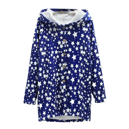 

Trench Coats for Women Fall Jackets for Women Women s Printing Hoodie Loose Casual Trendy Plus Velvet Long Sleeve Coat Tops Womens Cardigan Sweaters New Arrival Womens Jacket Light blue M