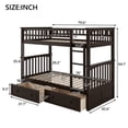 thumbnail image 2 of Harper & Bright Designs Twin over Twin Wood Bunk Bed with Drawers, Convertible Bunk Bed with Two Storage Drawers, Solid Wood Detachable Bunk Bed Frame, Espresso, 2 of 16